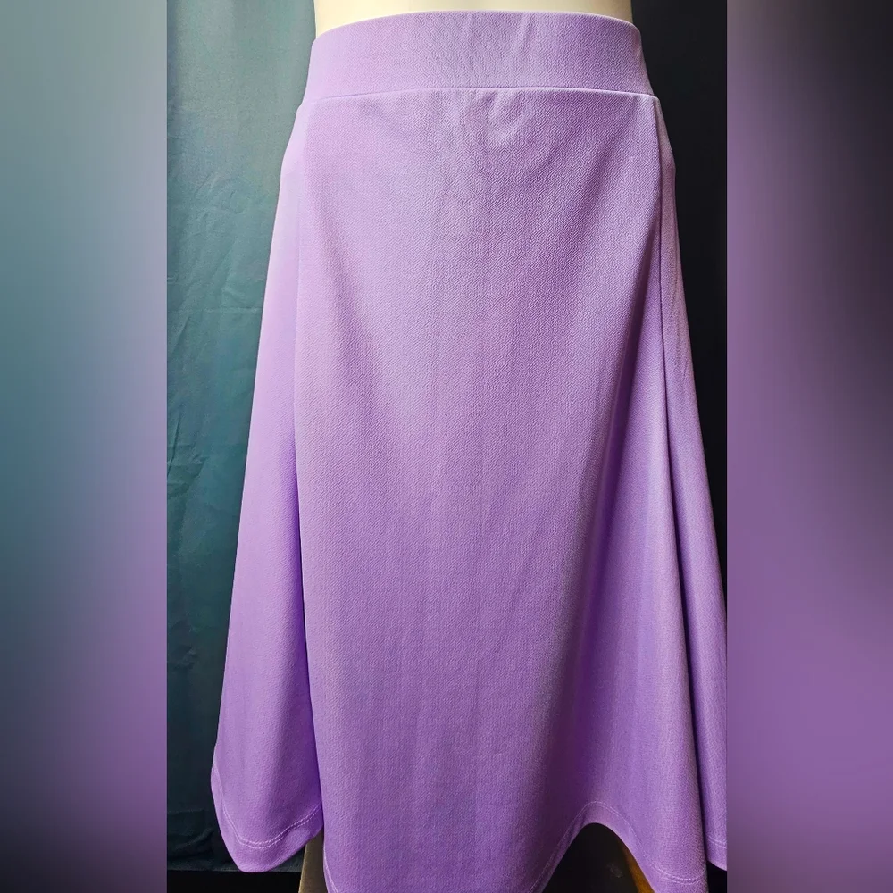 Isaac Mizrahi LIVE! Lavender A-Line  Career Skirt Stretch Ponte‎ Knit Size L